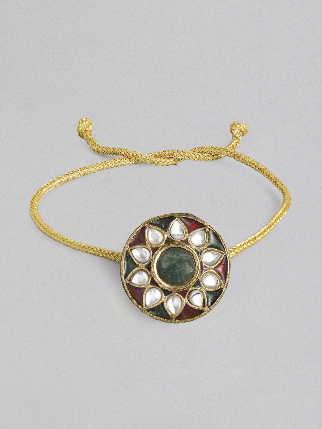 

Anouk Unisex Beaded & Stone Studded Thread Rakhi, Gold