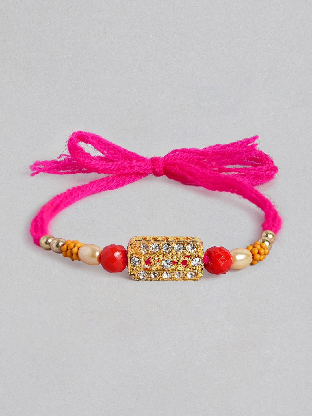 

Anouk Unisex Beaded & Stone Studded Multistrand Rakhi, Pink