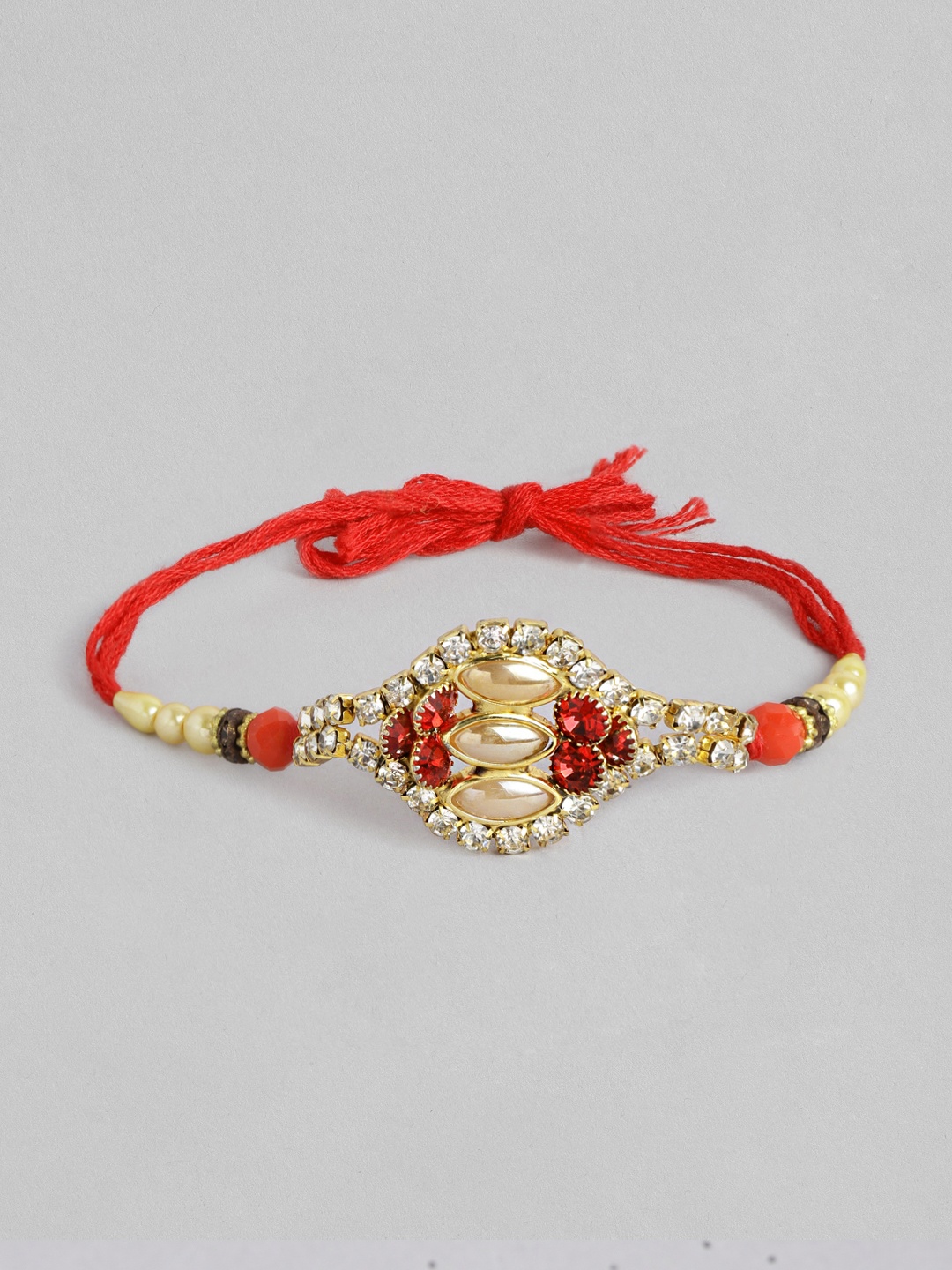 

Anouk Unisex Beaded & Stone Studded Multistrand Rakhi, Red