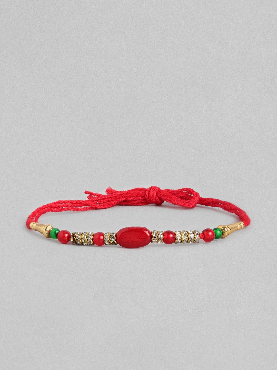 

Sangria Unisex Beaded Multistrand Rakhi, Red