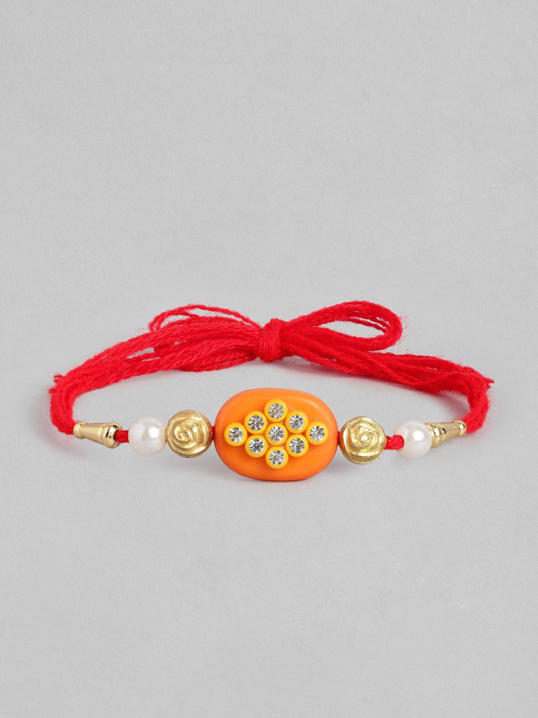 

Sangria Unisex Beaded Multistrand Rakhi, Red