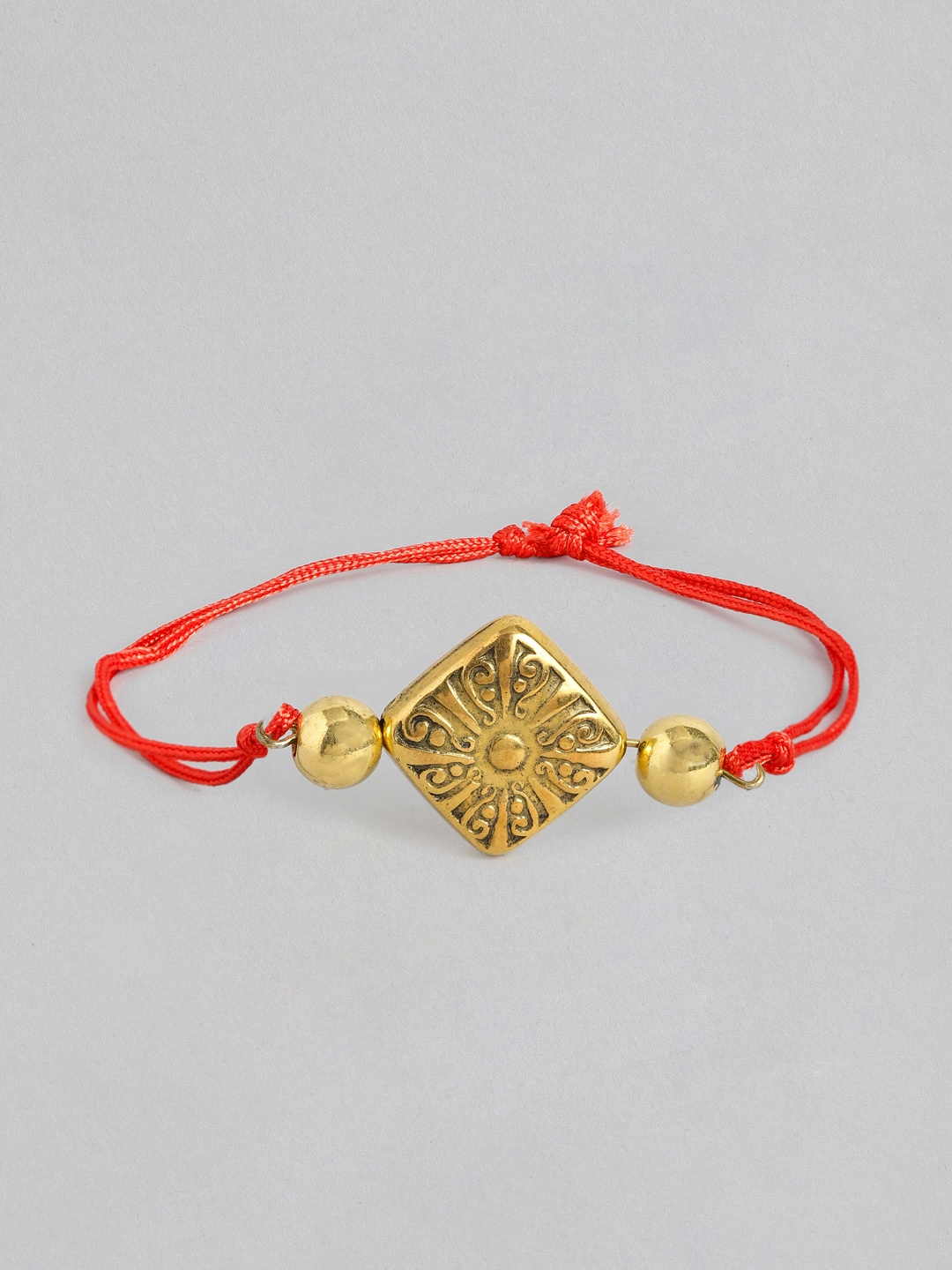 

Sangria Unisex Beaded Multistrand Rakhi, Red