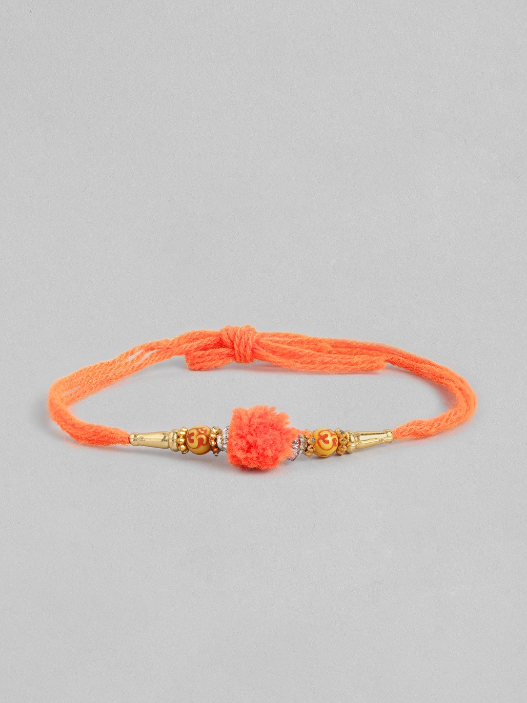 

Sangria Unisex Beaded Thread Rakhi, Orange