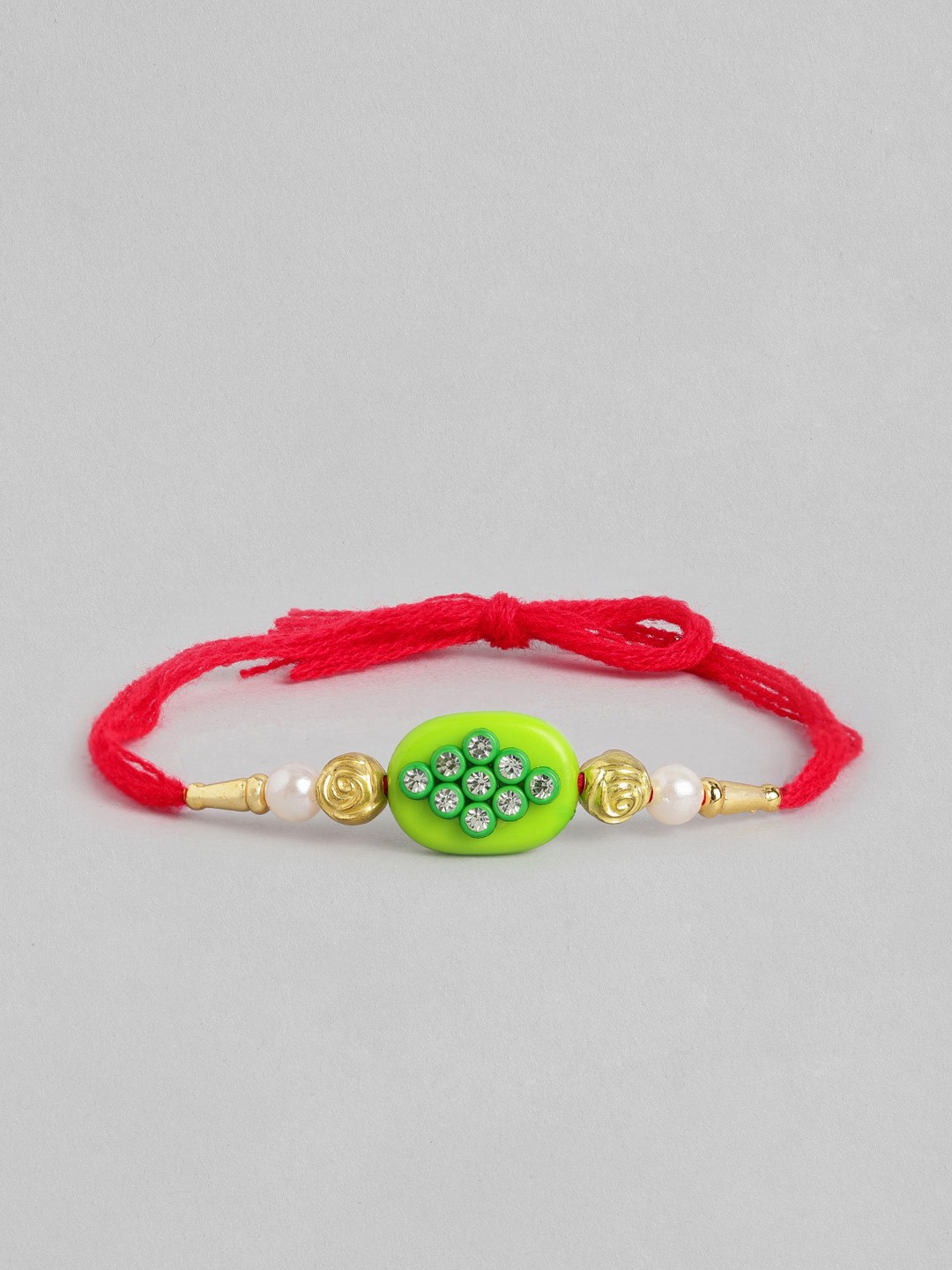 

Sangria Unisex Beaded Multistrand Rakhi, Red