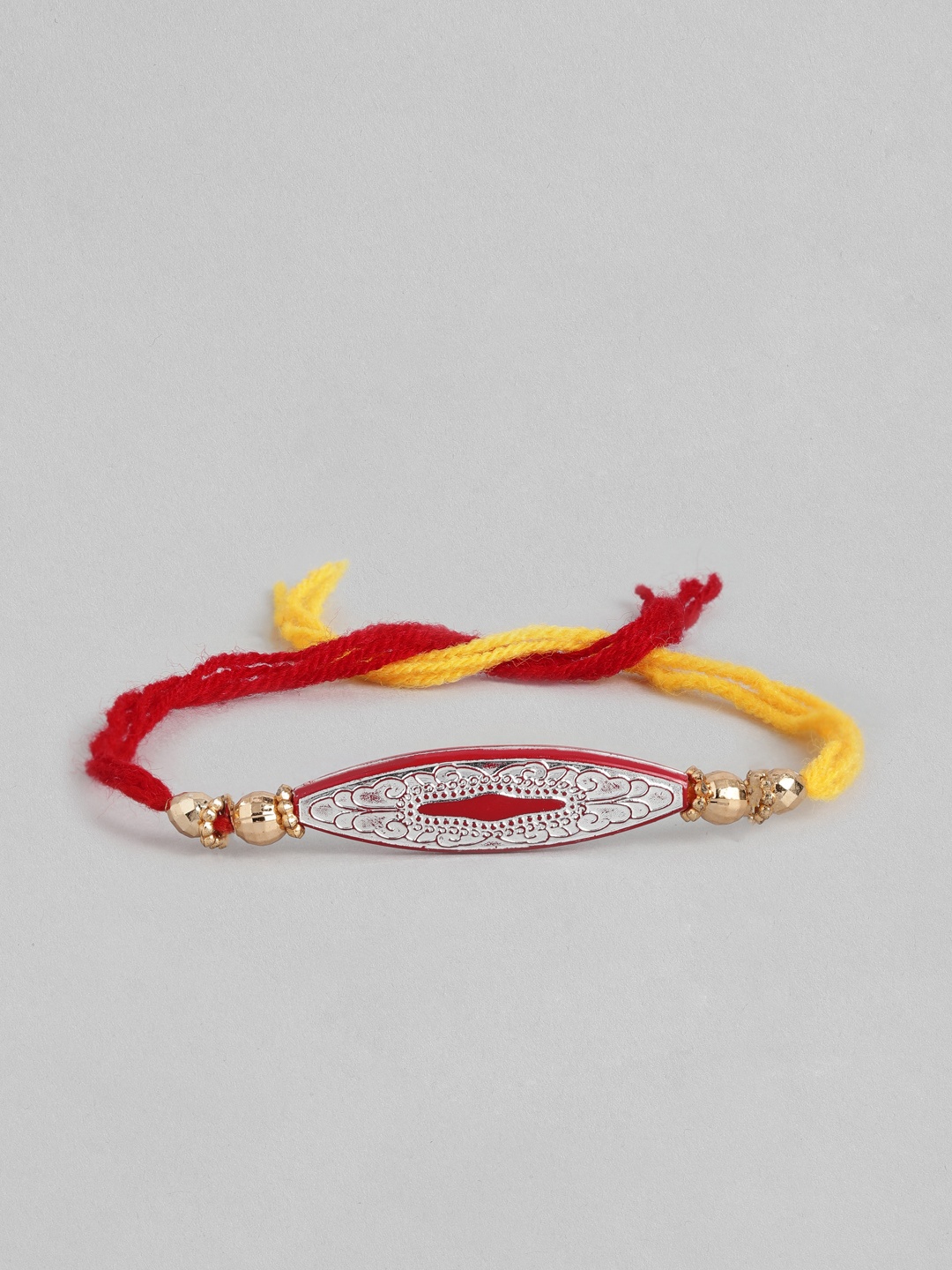 

Sangria Unisex Beaded Multistrand Rakhi, Red