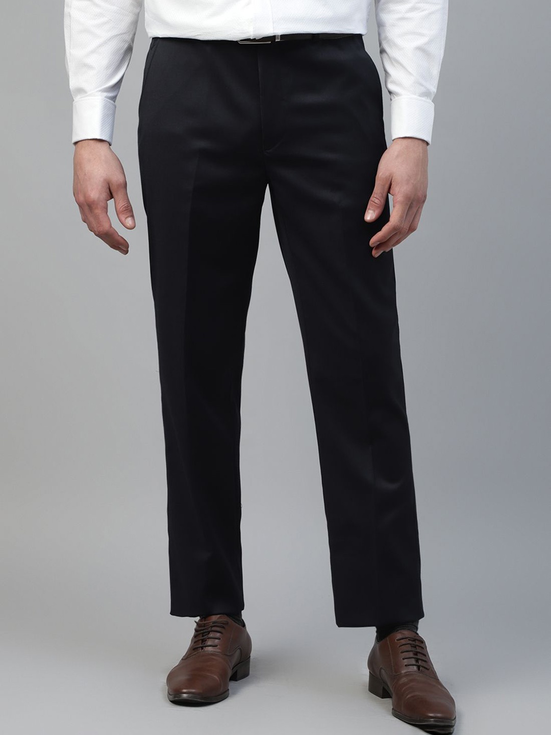 

Givo Men Solid Mid-Rise Regular Fit Formal Trouser, Black