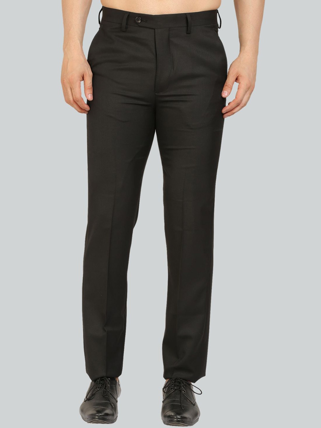 

Givo Men Solid Mid-Rise Regular Fit Formal Trouser, Brown