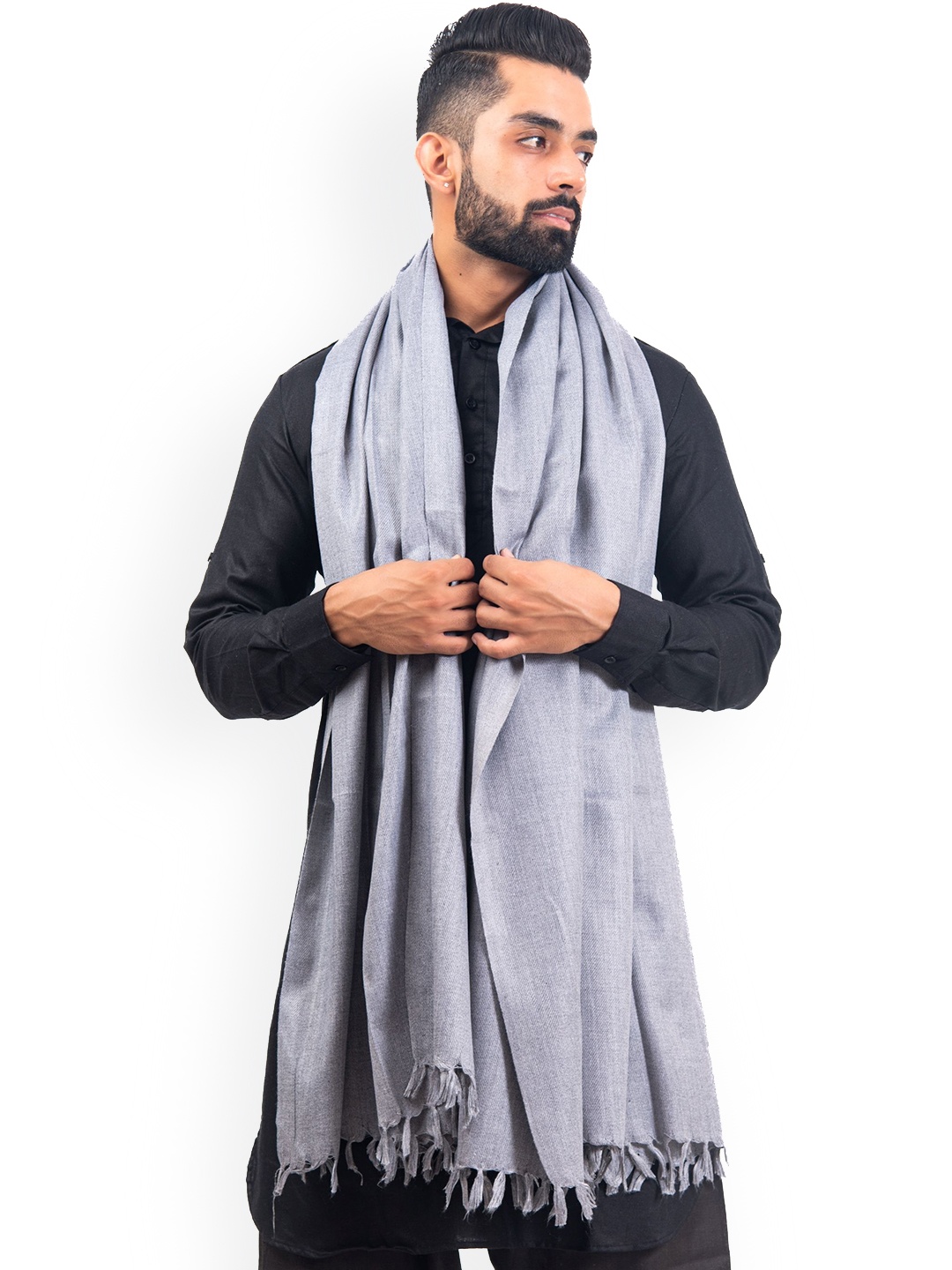 

BAISA Men Woollen Shawl, Grey