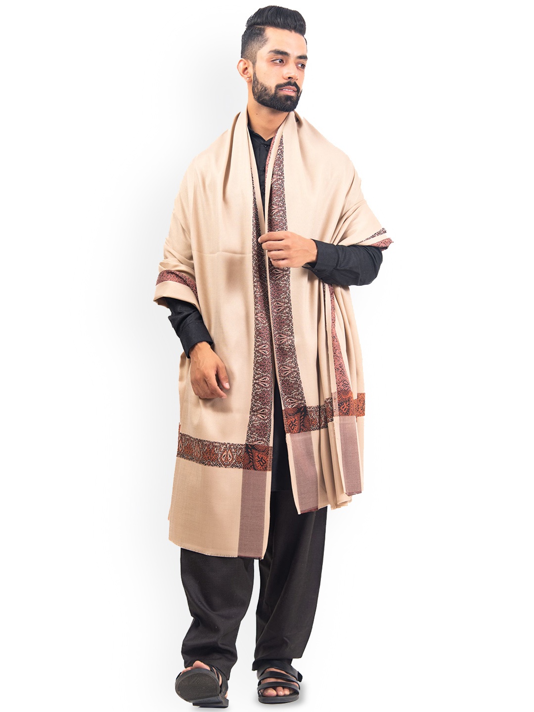 

BAISA Men Woollen Shawl, Nude
