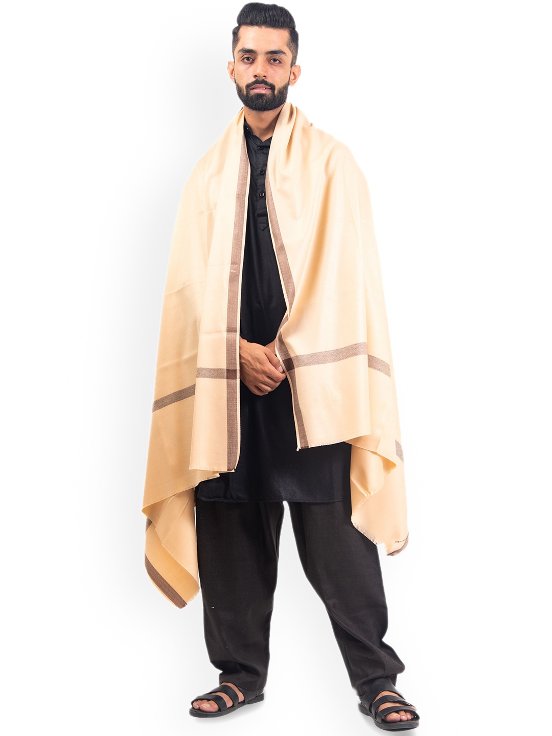 

BAISA Men Woollen Shawl, Beige