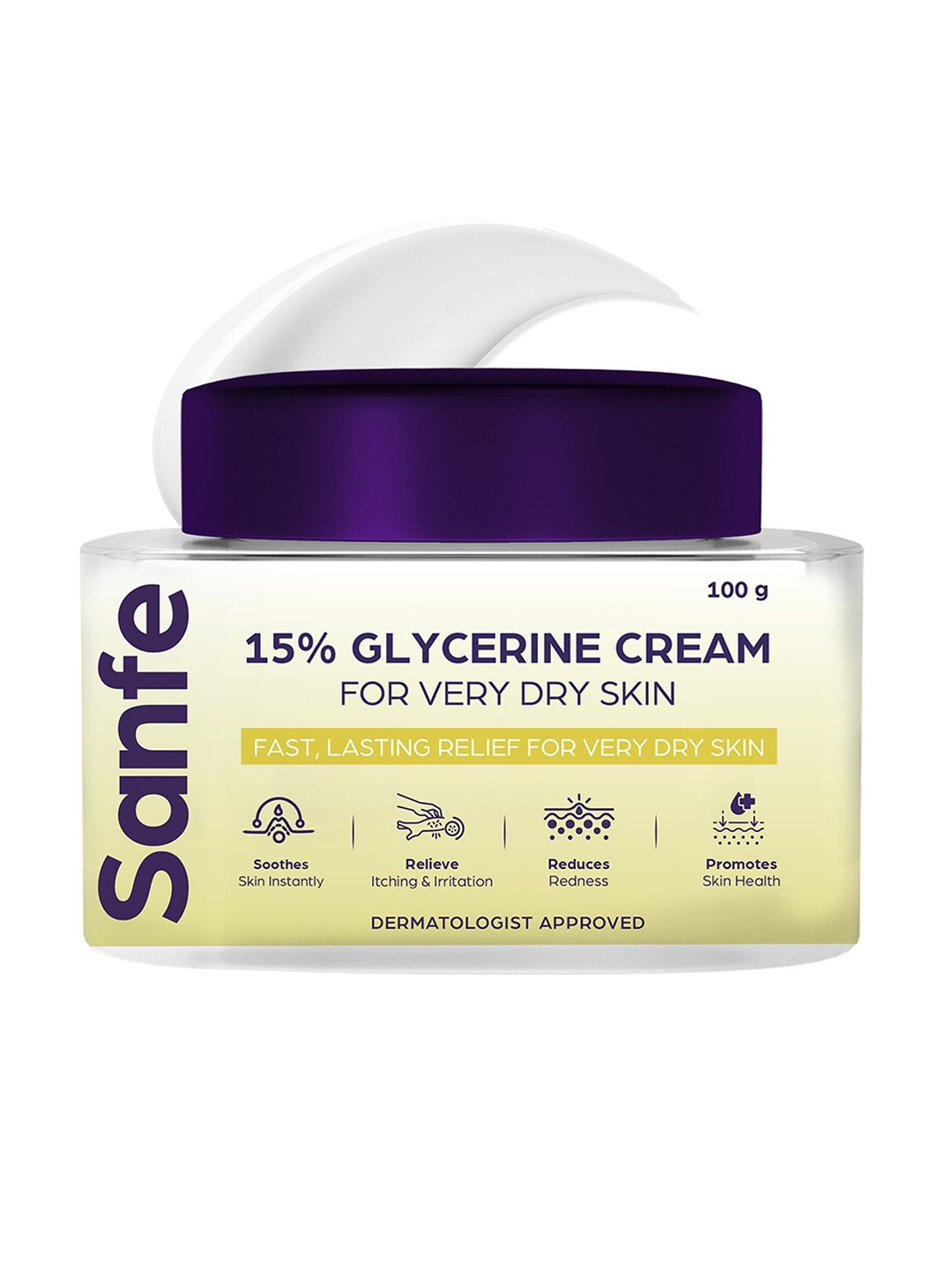 

Sanfe 15% Glycerine Cream for Very Dry Skin - 100g, White