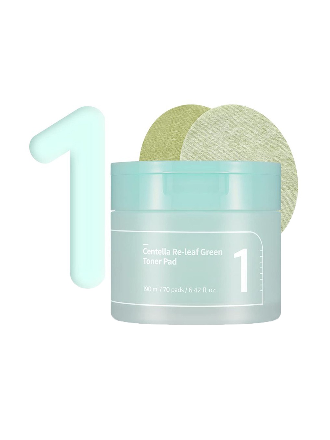 

numbuzin No.1 Centella Re-Leaf Green Toner Pad 190ml- 70 Pads, White