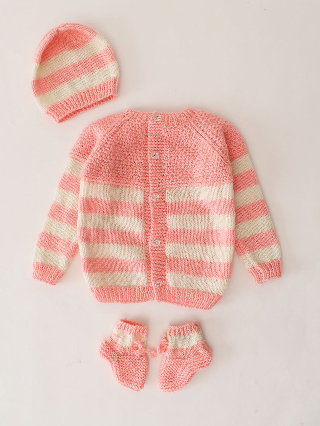 

Woonie Kids Self Design Colourblocked Cardigan Sweater, Pink