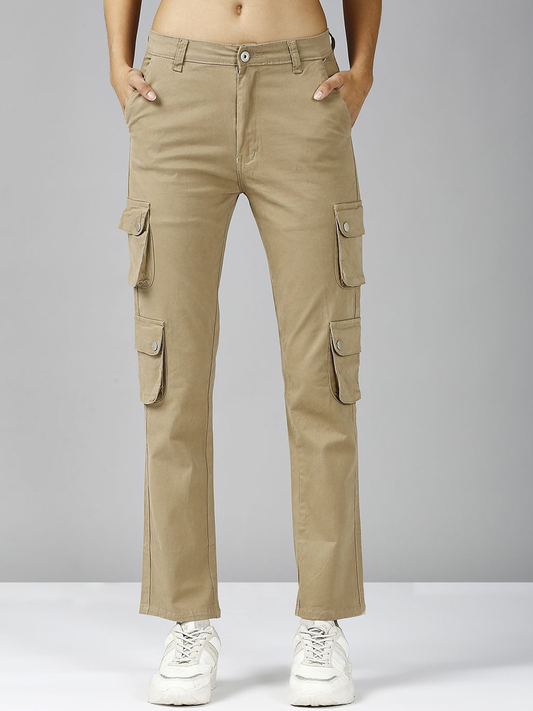 

The Roadster Lifestyle Co. Women Coloured Cargo Styles Jeans, Khaki