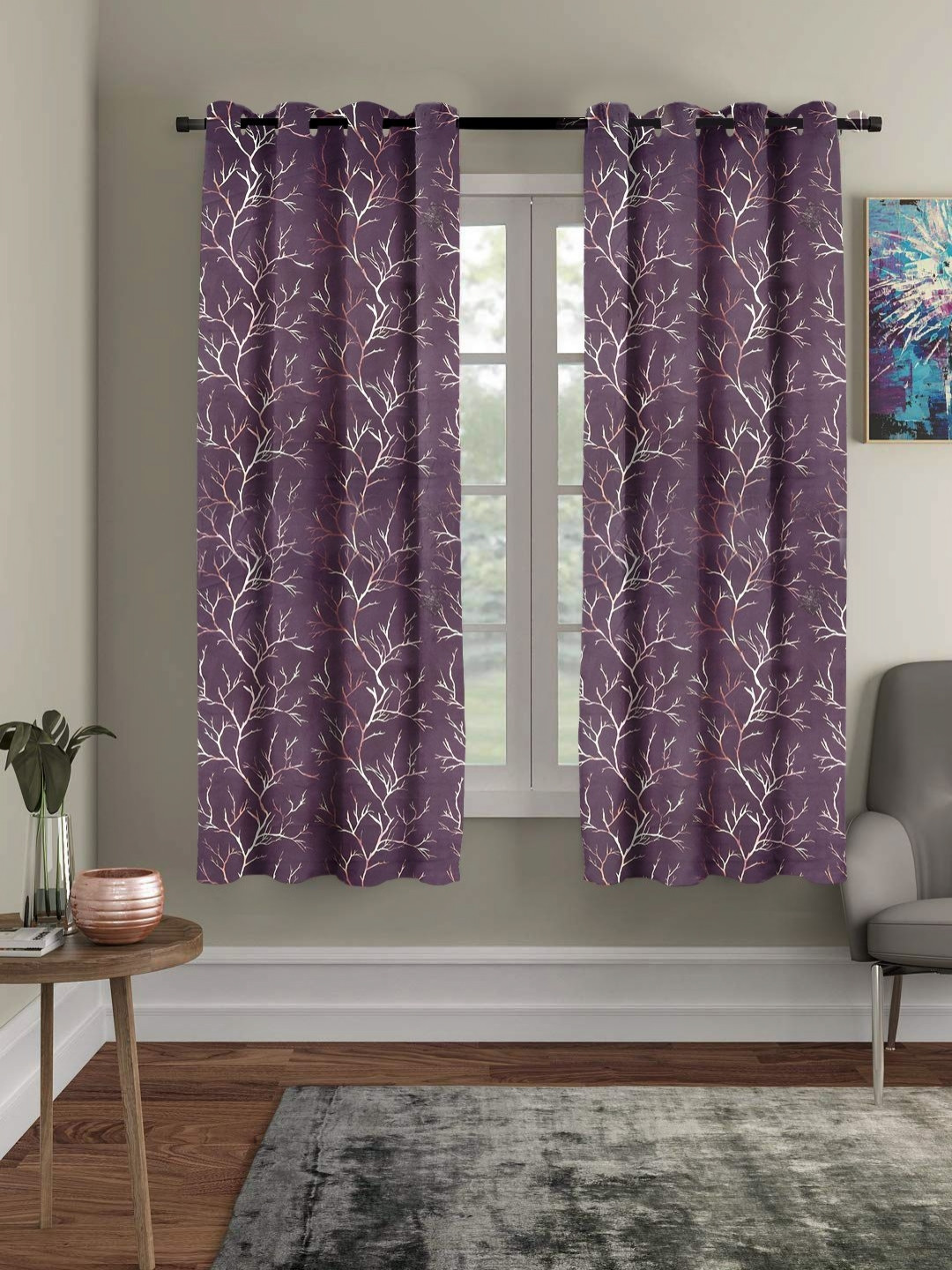 

RRC Lavender Set of 2 Floral Black Out Window
