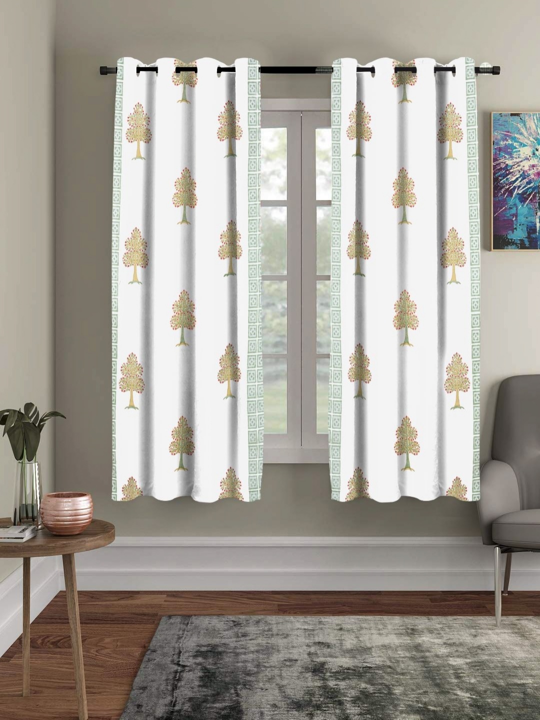 

RRC White & Green Set of 2 Floral Window