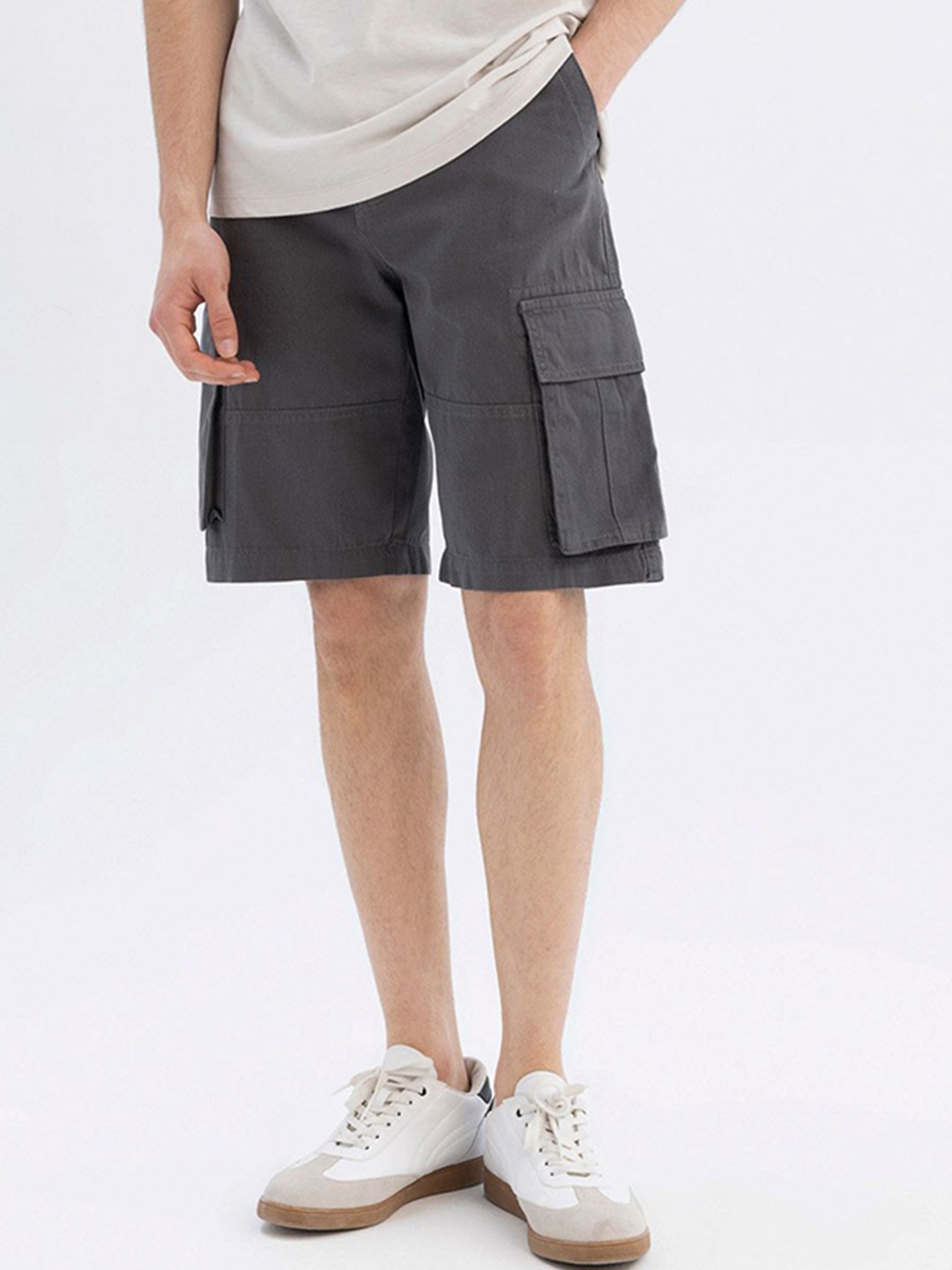 

DeFacto Men Mid-Rise Pure Cotton Cargo Short, Na