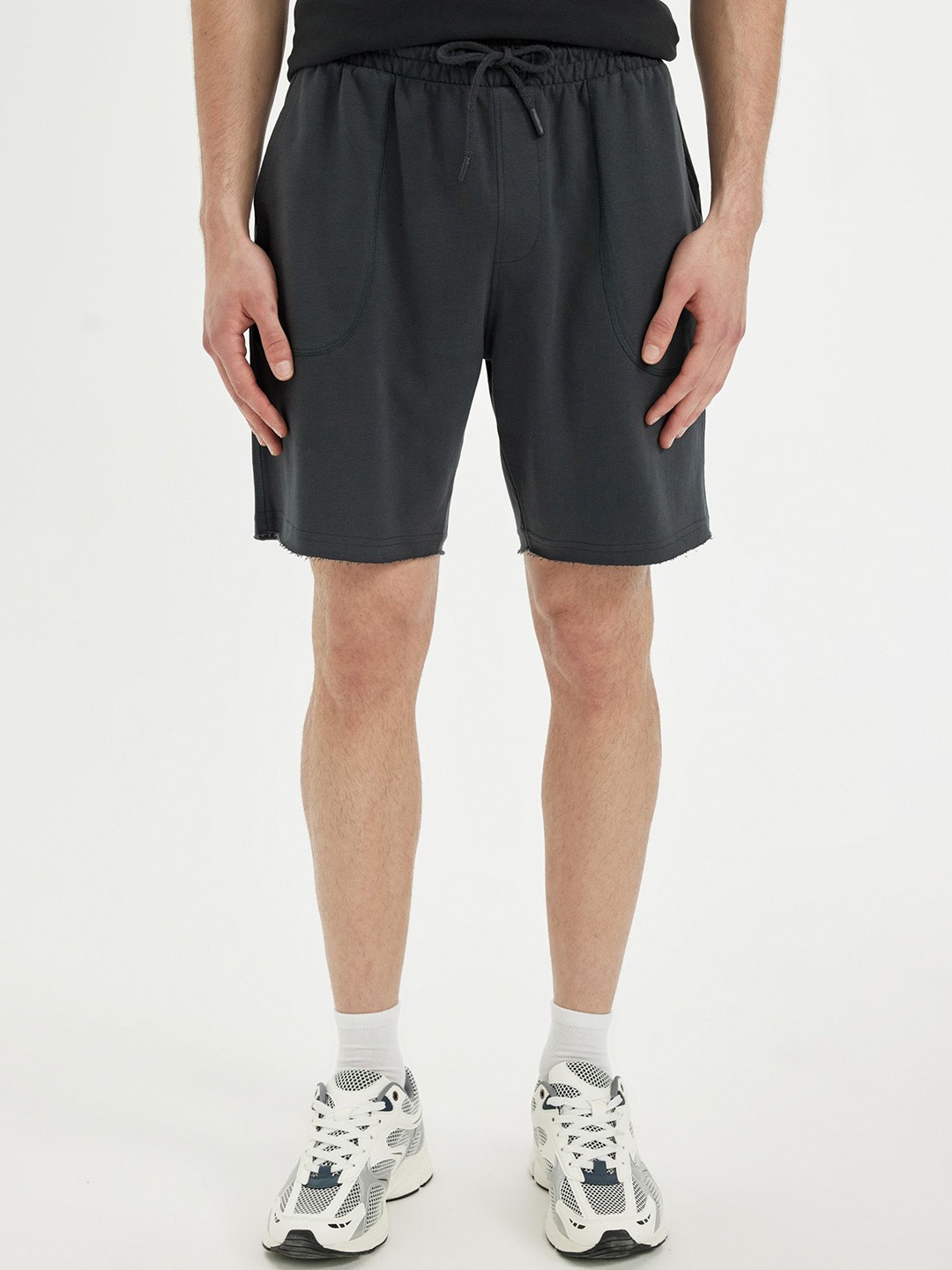 

DeFacto Men Cotton Sports Shorts, Grey