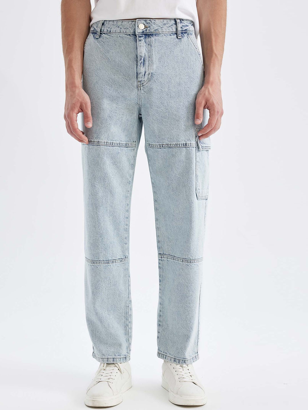 

DeFacto Men Cotton Mid-Rise Cargos, Blue