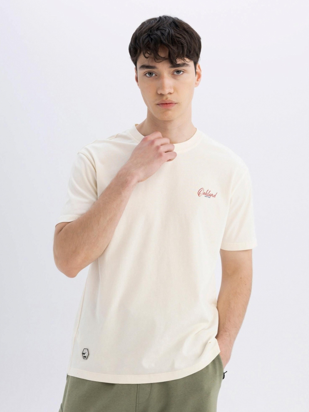 

DeFacto Men Typography Printed Pockets T-shirt, Na