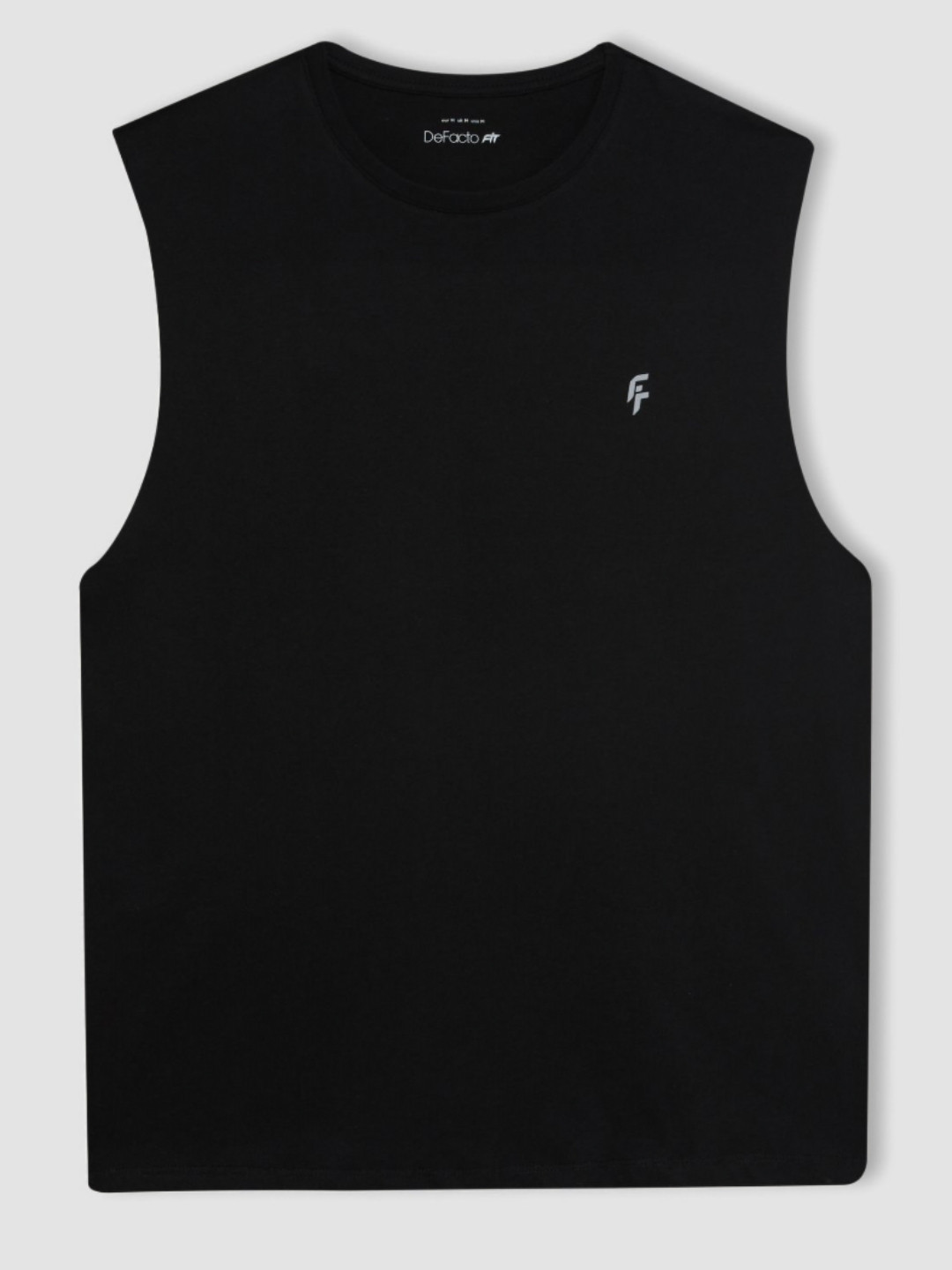 

DeFacto Men Solid Round Neck Cotton T-Shirt, Black