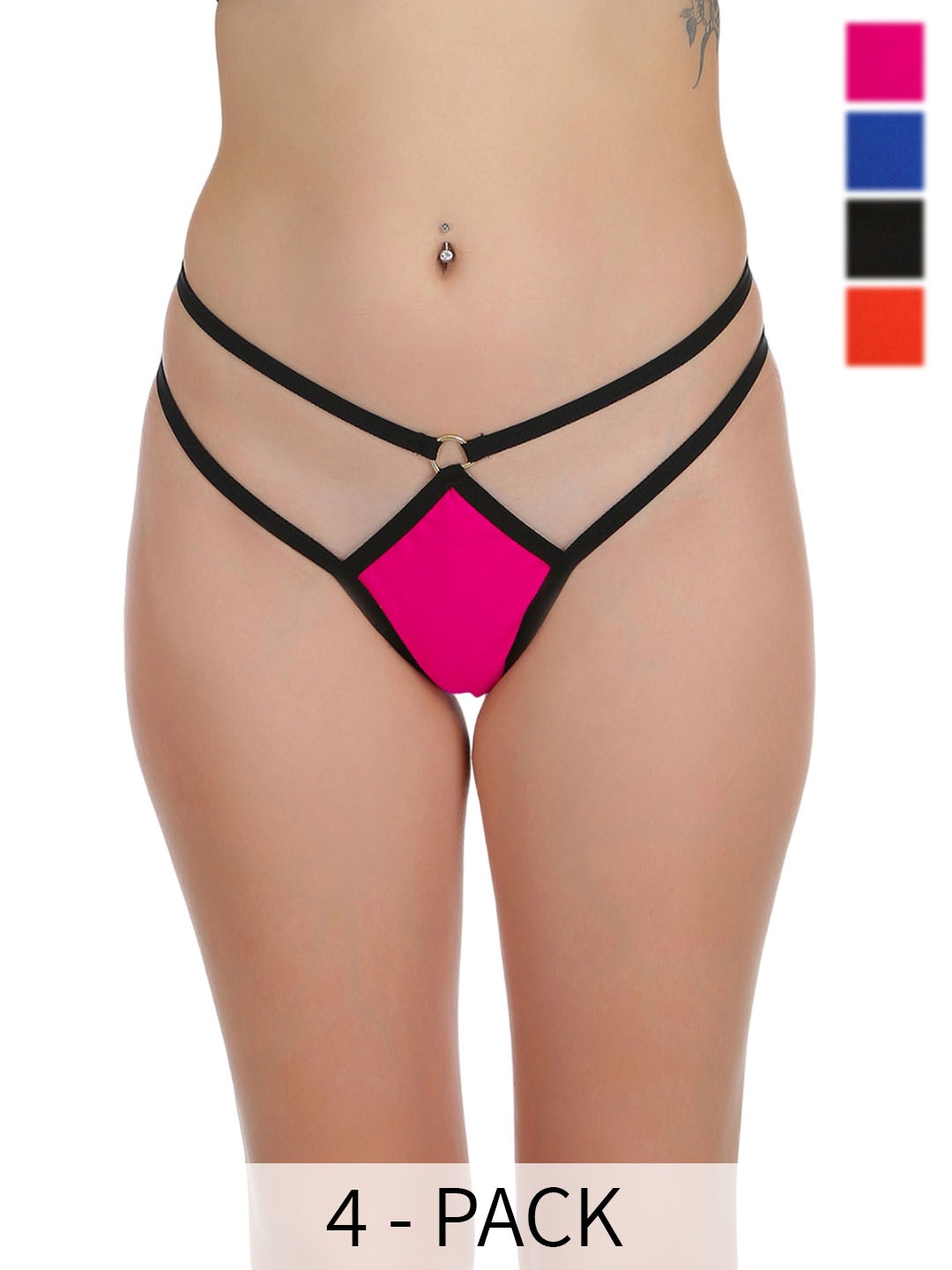 

SELFCARE Pack Of 4 Seamless Thong Briefs SN2931, Blue