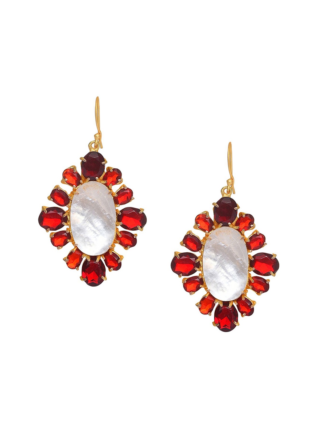 

XAGO Contemporary Drop Earrings, Red