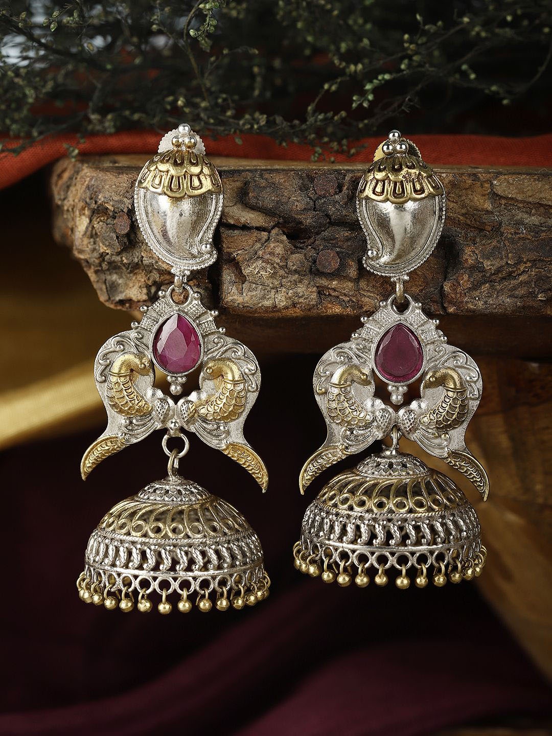 

XAGO Contemporary Jhumkas Earrings, Pink