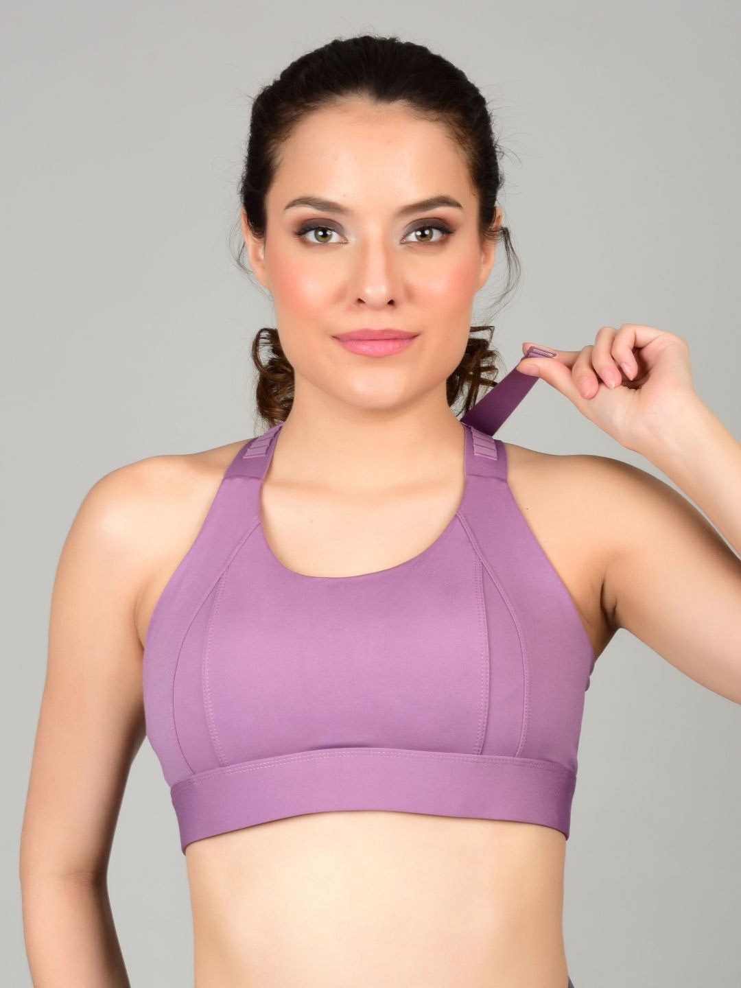 

Poftik Adjustable Straps Full Coverage Lightly Padded Sports Bra, Violet