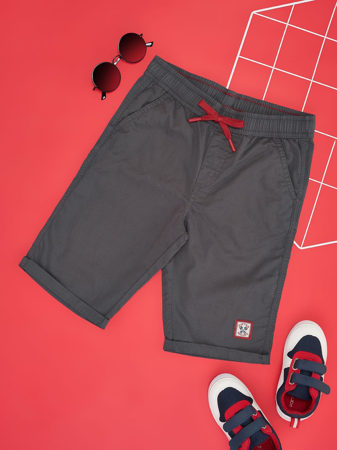 

Pantaloons Junior Boys Cotton Mid-Rise Shorts, Grey