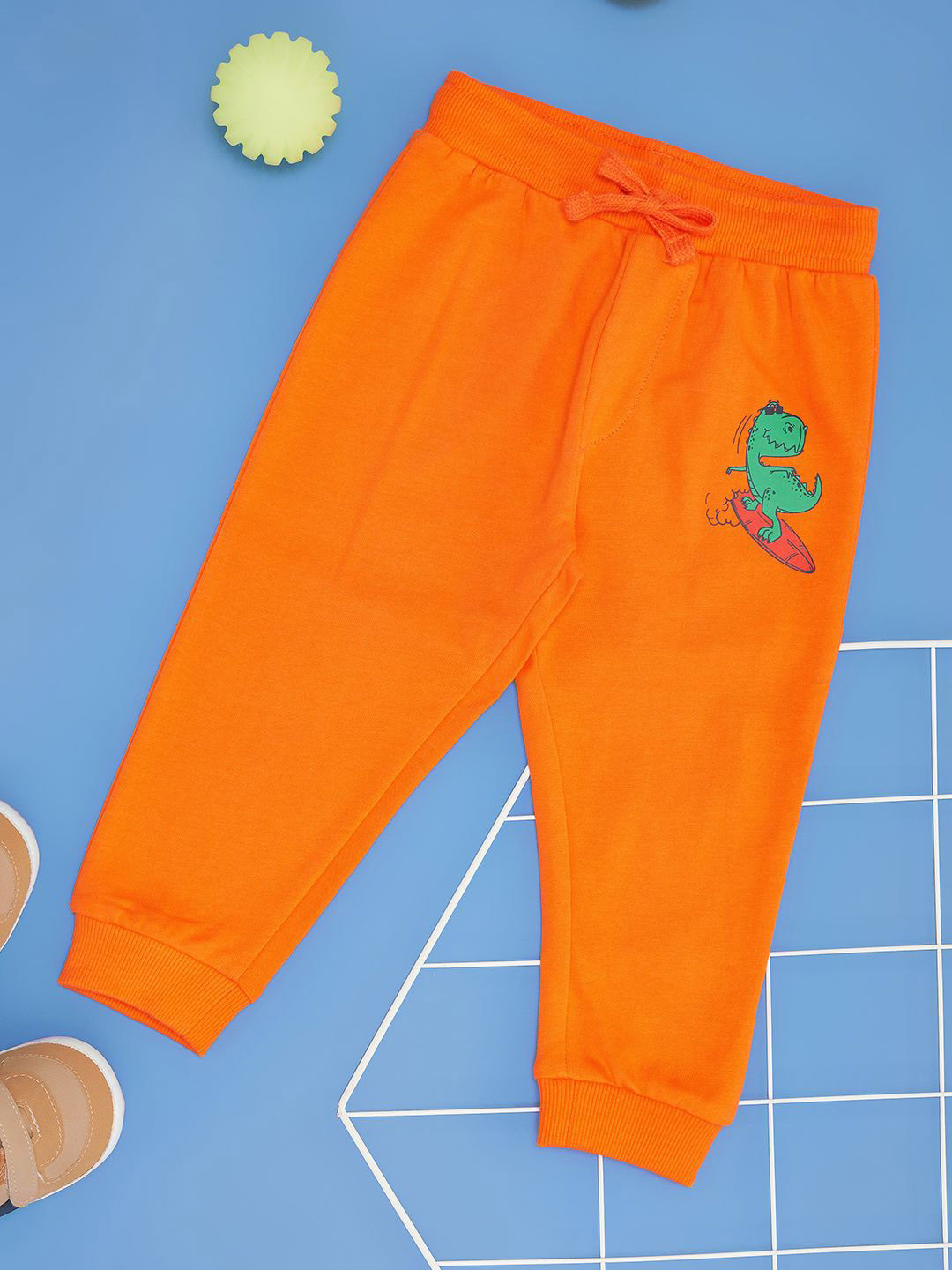 

Pantaloons Infant Boys Printed Pure Cotton Joggers, Orange