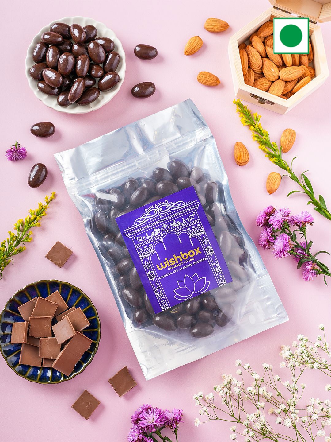 

Wishbox Premium Almond Chocolate Dragees- 500gms, Brown