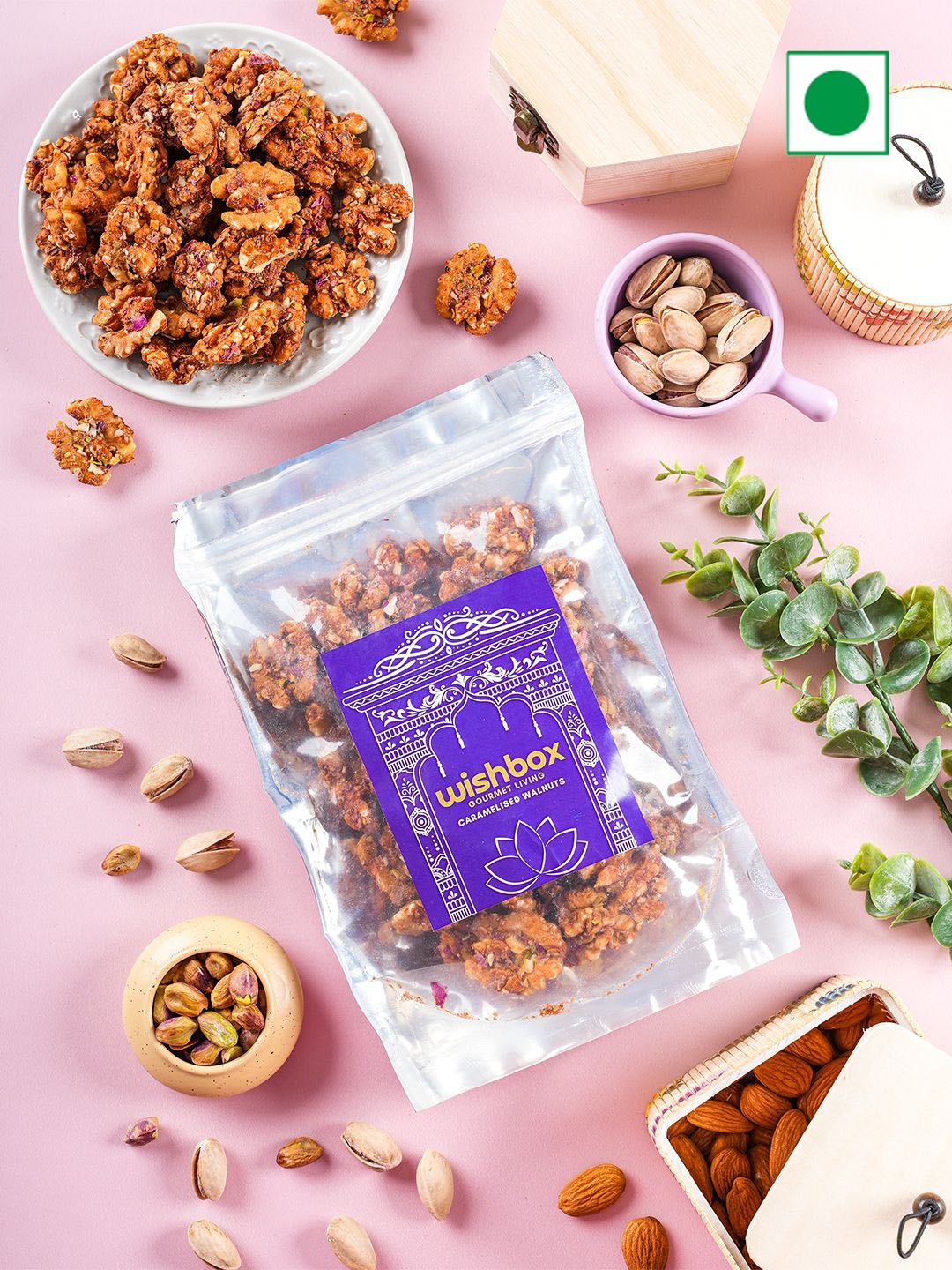 

Wishbox Premium Caramalised Walnuts 500- gms, Brown
