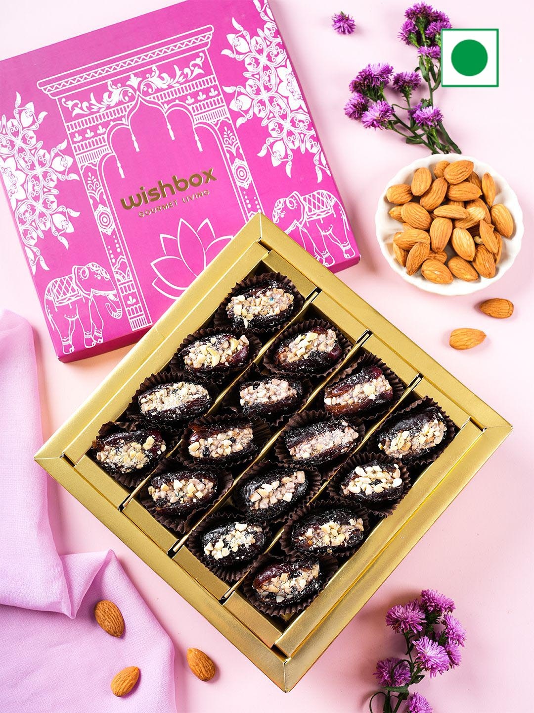 

Wishbox Stuffed Date with Dried Fruits Box- 500 gms, Brown