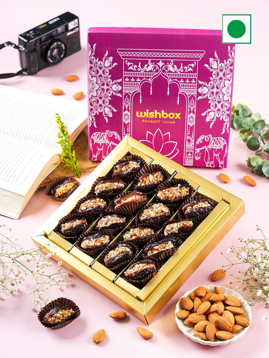 

Wishbox Stuffed Date with Dried Fruits Box- 500 gms, Brown