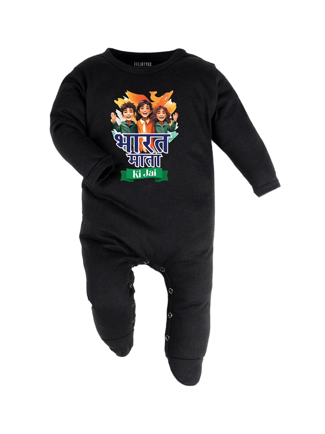 

FFLIRTYGO Infants Printed Cotton Rompers, Black
