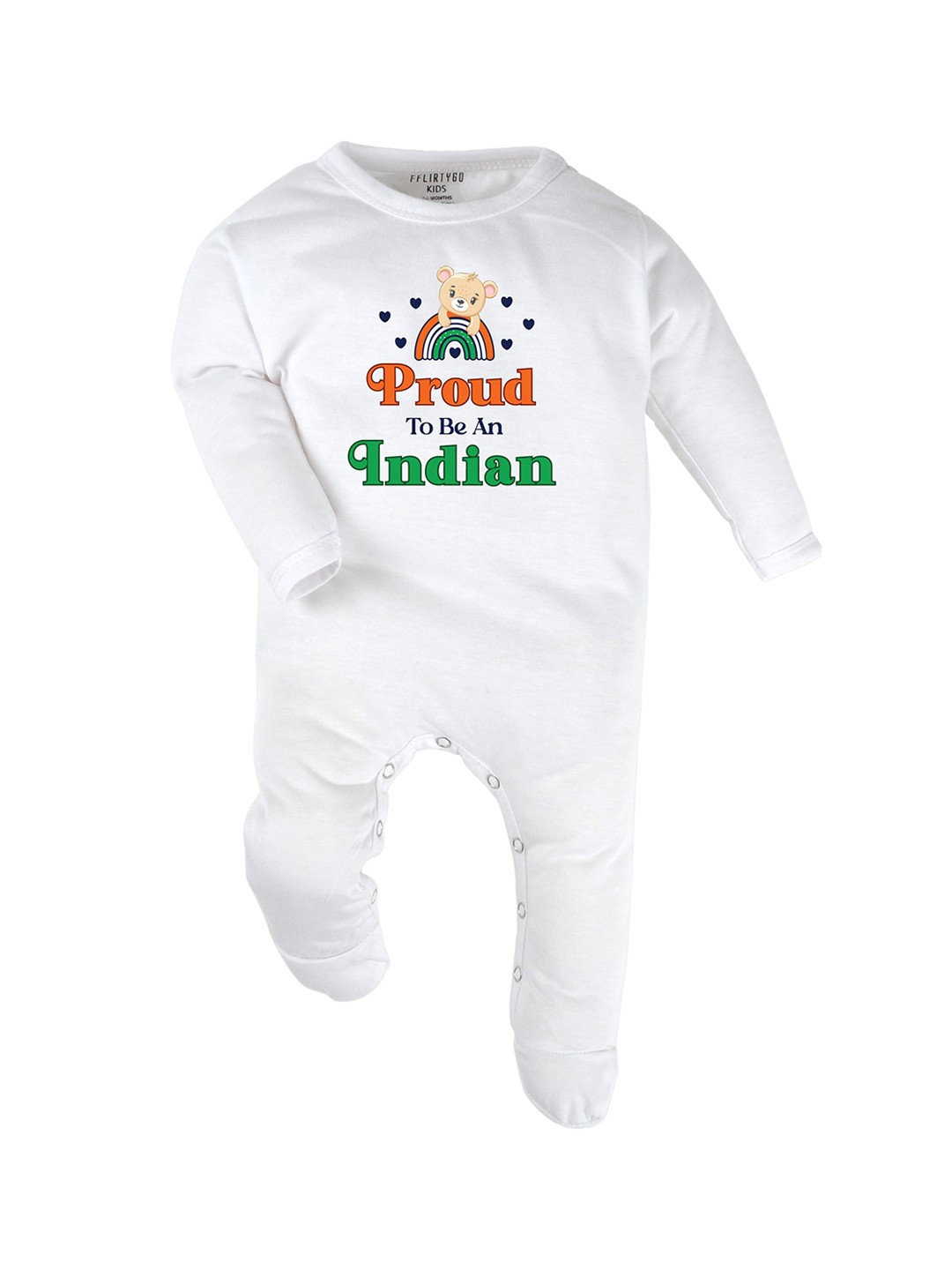 

FFLIRTYGO Infants Printed Cotton Rompers, White