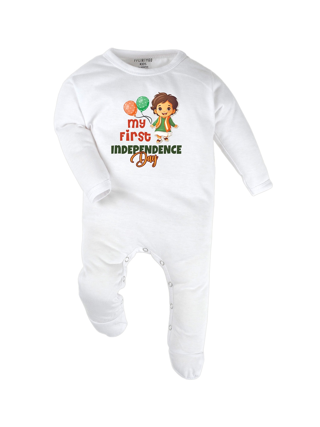 

FFLIRTYGO Infants Printed Cotton Rompers, White