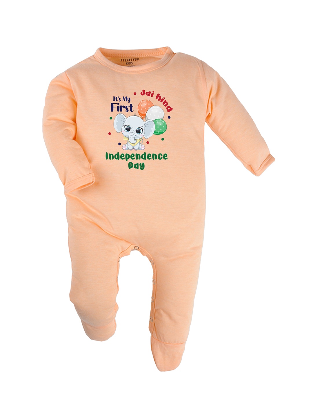

FFLIRTYGO Infants Printed Cotton Rompers, Peach