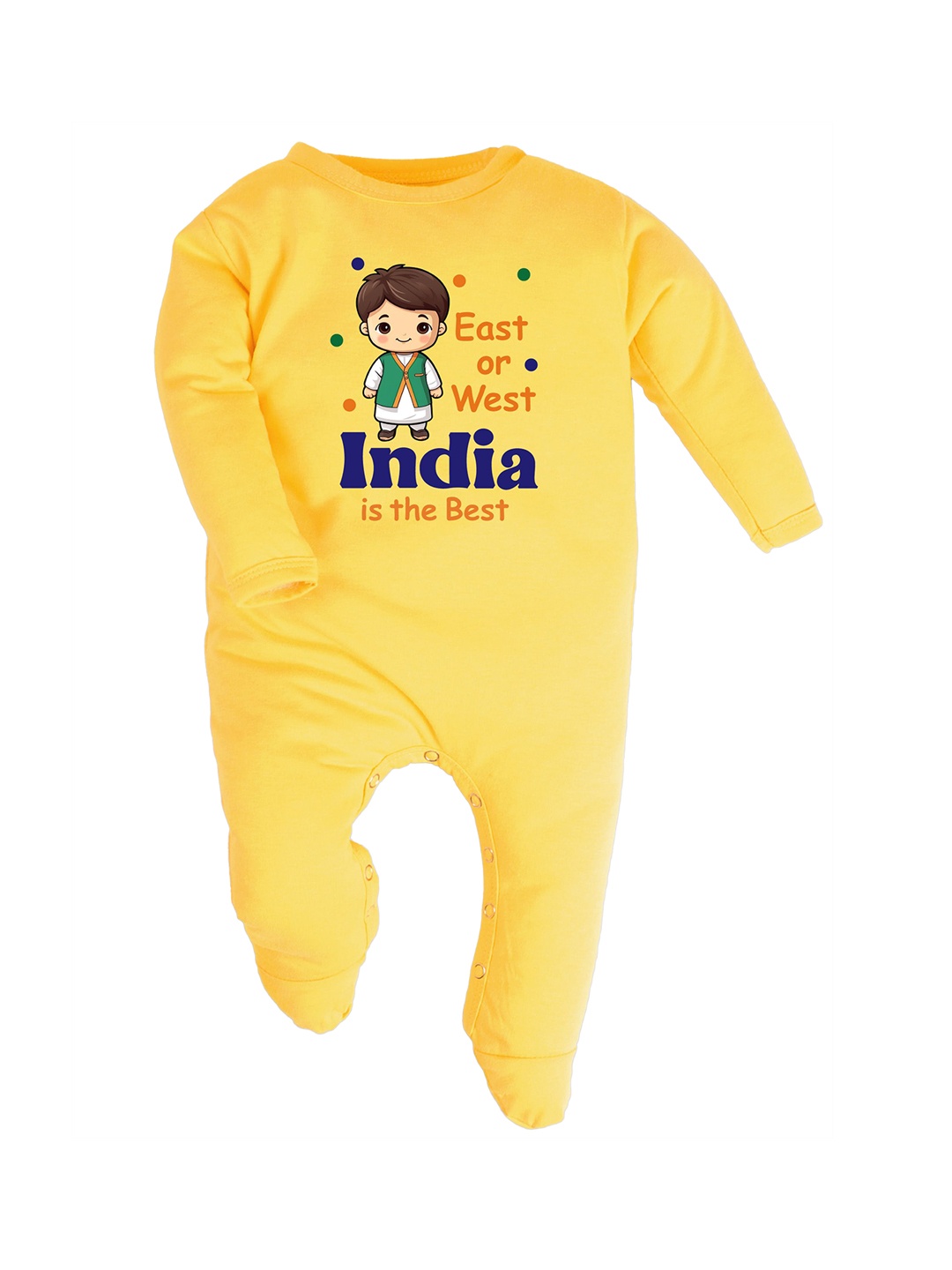 

FFLIRTYGO Infants Printed Cotton Rompers, Yellow