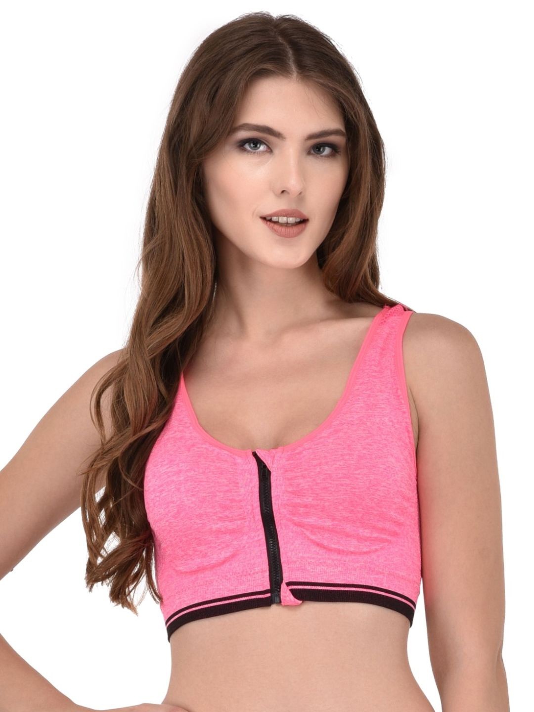 

Poftik Full Coverage Bralette Sports Bra, Pink