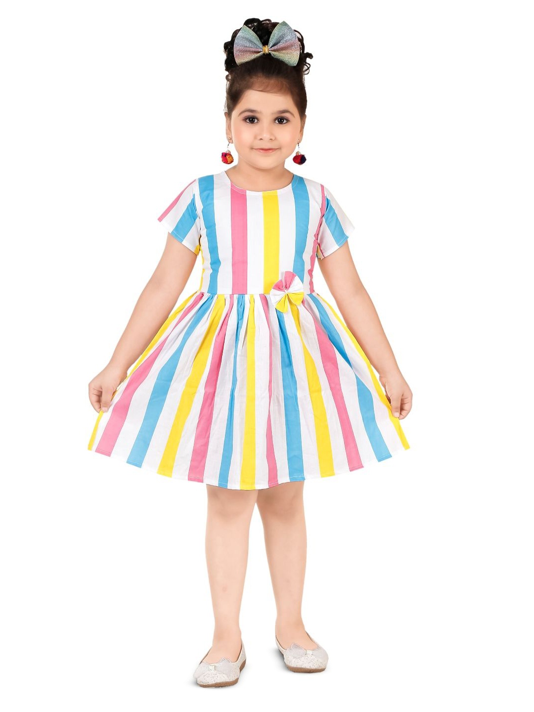 

BAESD Striped Fit & Flare Dress, Multi