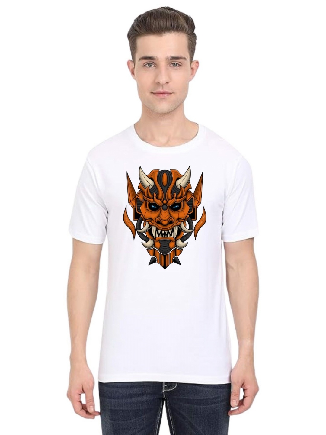 

BAESD Men Printed Applique T-shirt, White