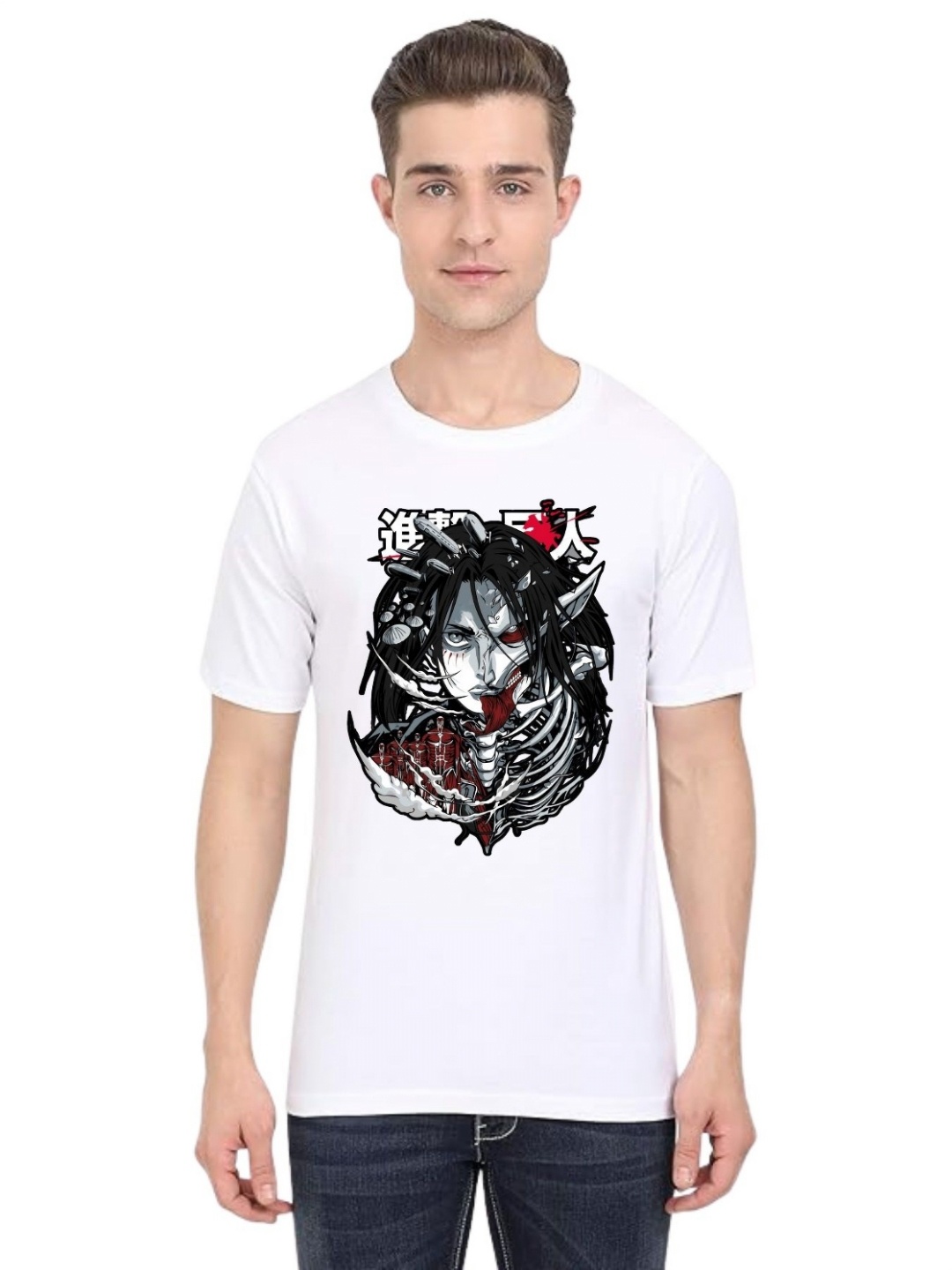 

BAESD Men Printed Applique T-shirt, White