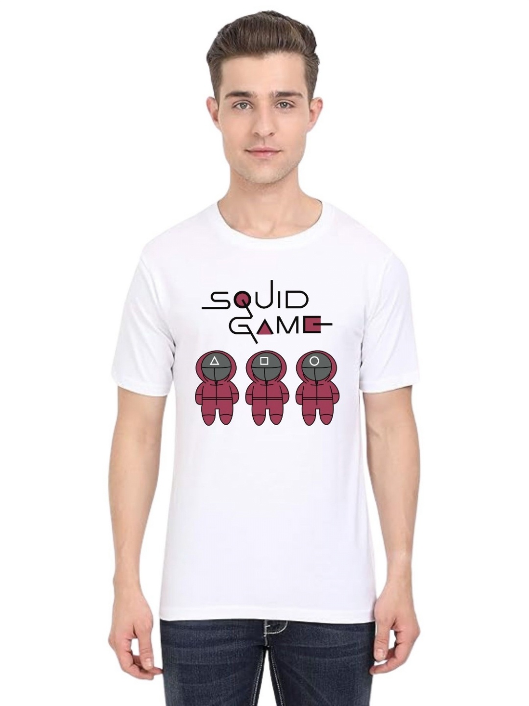 

BAESD Men Printed Applique T-shirt, White