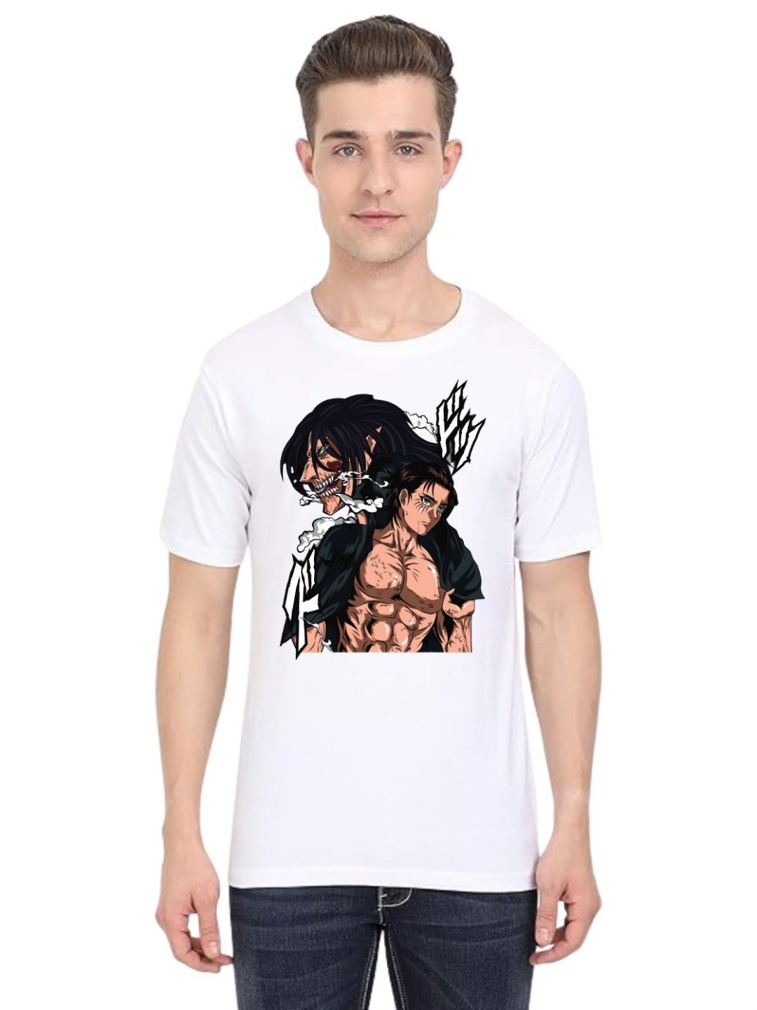 

BAESD Men Printed Applique T-shirt, White