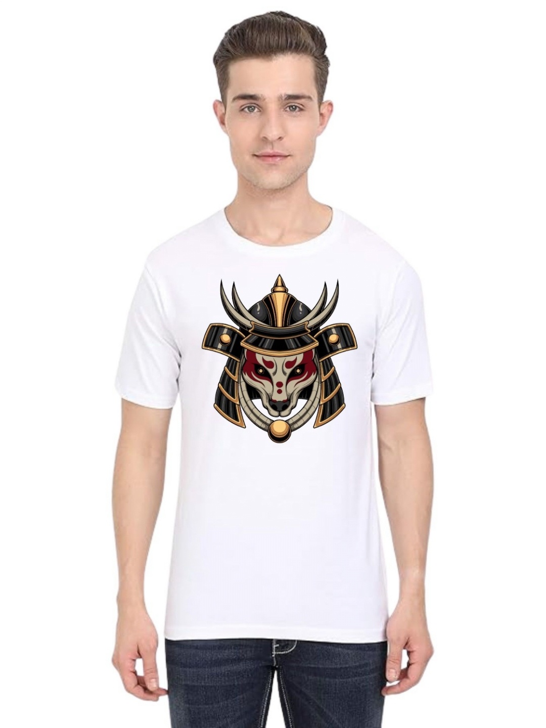 

BAESD Men Sports Printed Applique T-shirt, White