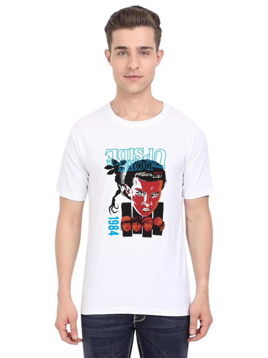

BAESD Men Printed Applique T-shirt, White