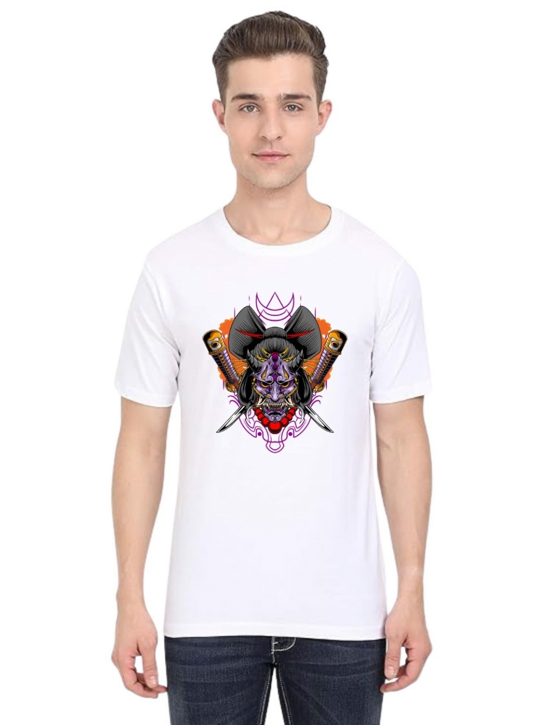 

BAESD Men Printed Applique T-shirt, White