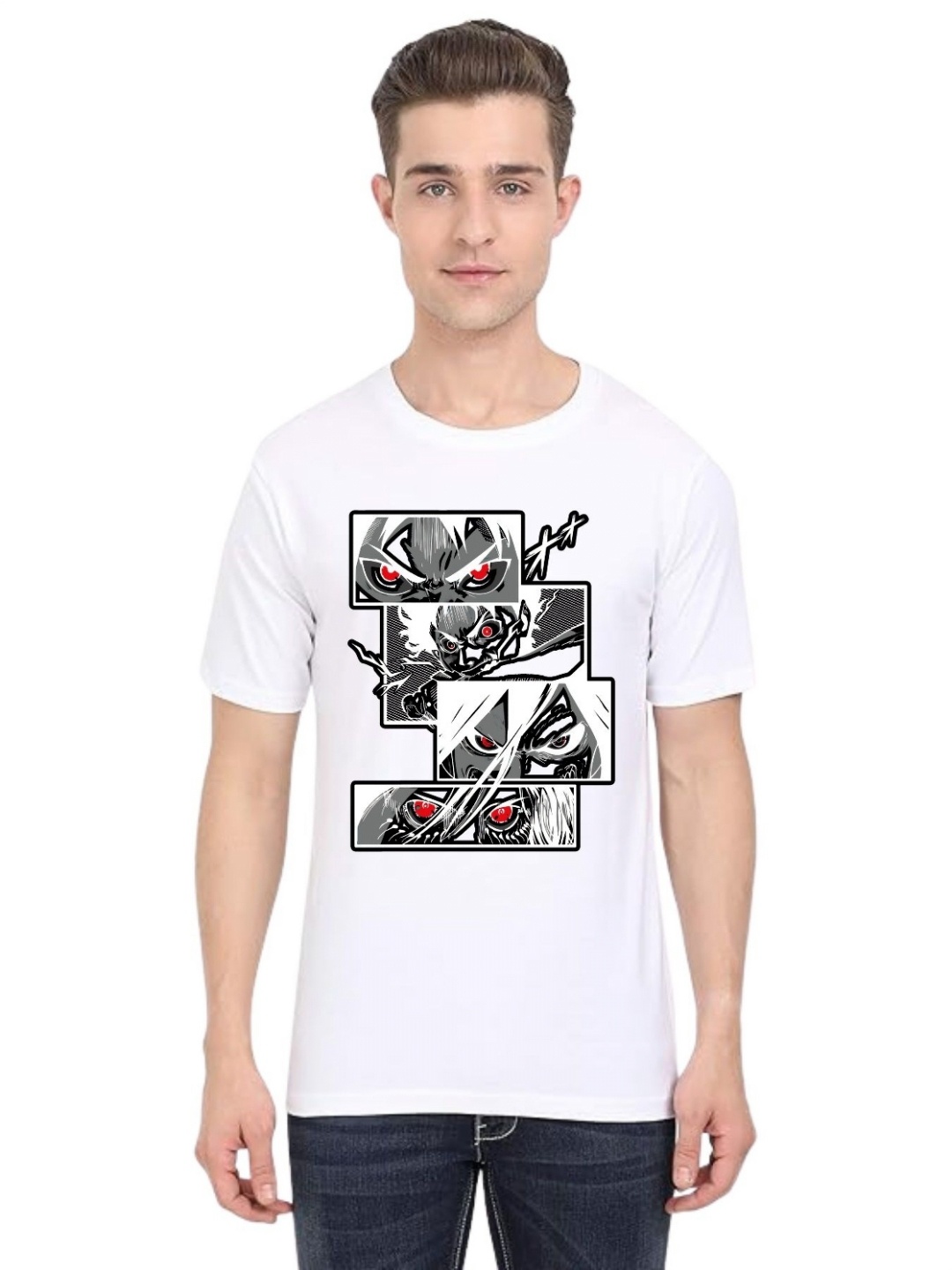 

BAESD Men Typography Printed Applique T-shirt, White
